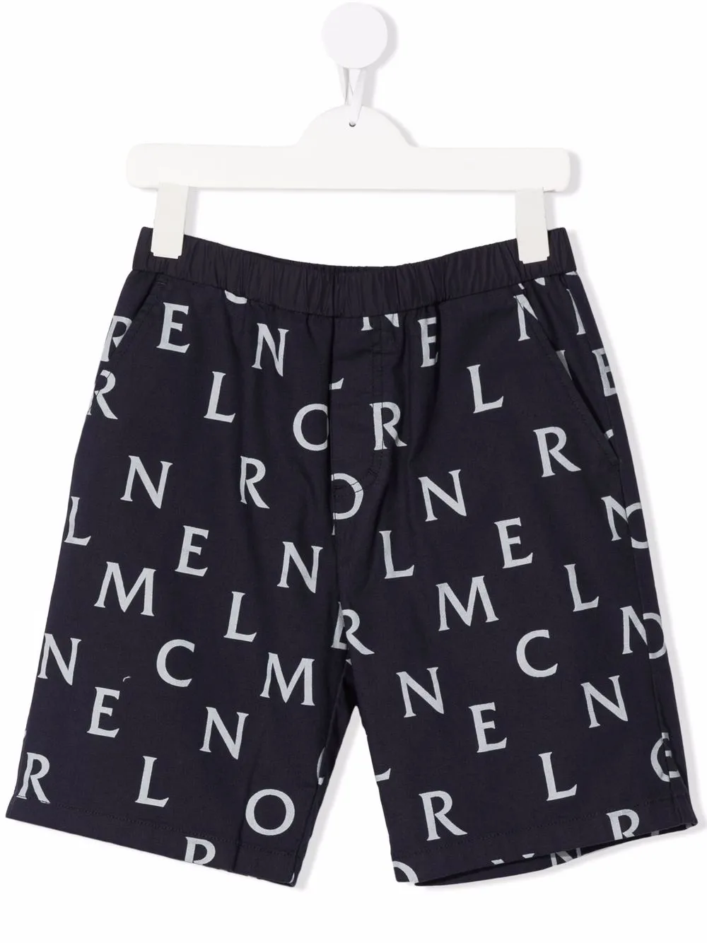 

Moncler Enfant shorts con logo estampado - Azul