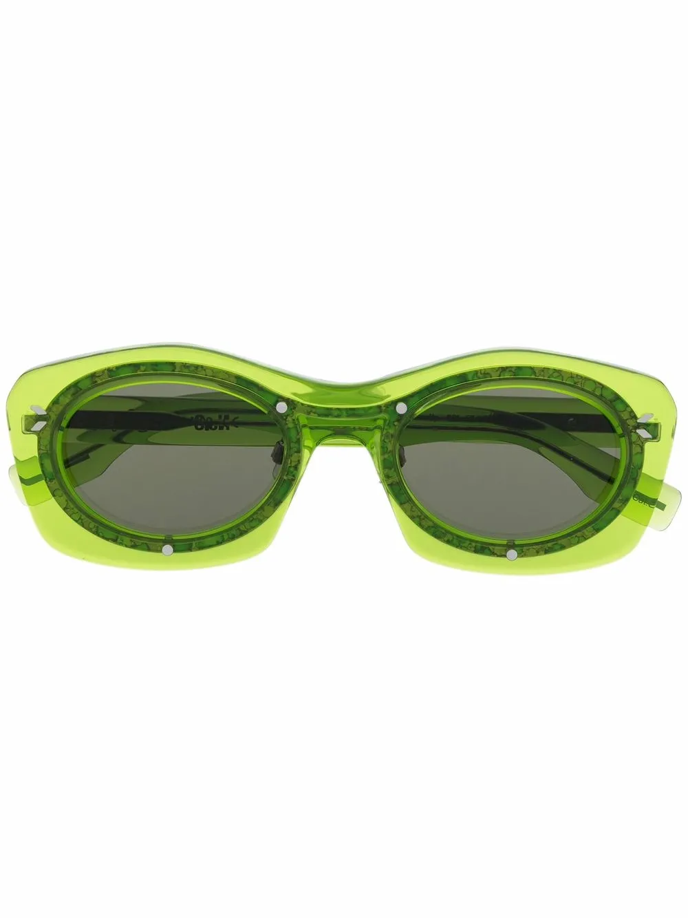 

MCQ lentes de sol con armazón oval - Verde