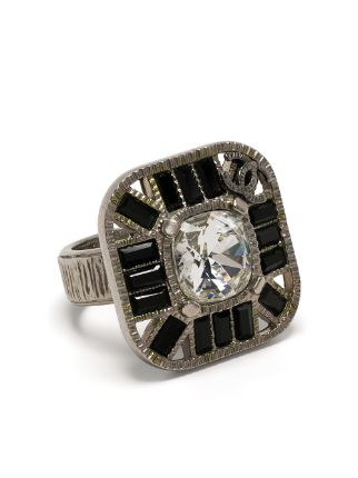 CHANEL Pre-Owned CC crystal-embellished Ring - Farfetch