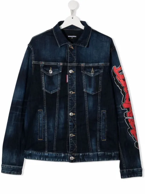 Dsquared2 Kids جاكيت جينز بطبعة شعار الماركة