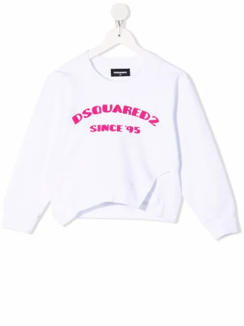 DSQUARED2 KIDS split-hem logo sweatshirt 