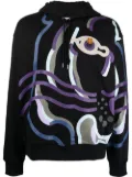 Kenzo abstract tiger-print hoodie - Black