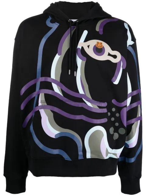 Kenzo abstract tiger-print hoodie