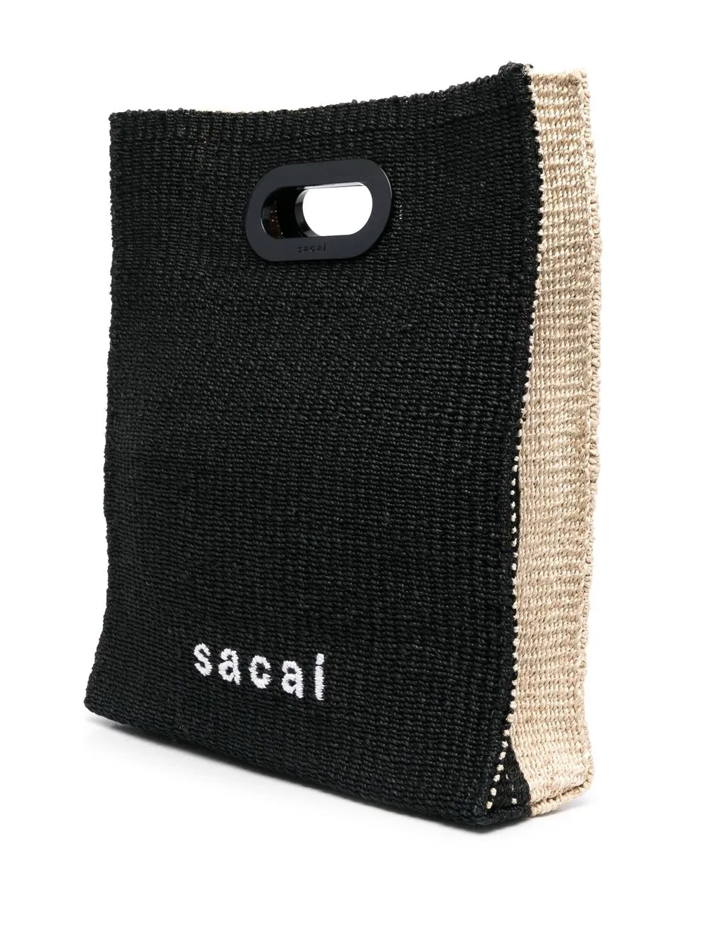  Sacai Gewebter Shopper Mit Logo Stickerei   Nude 