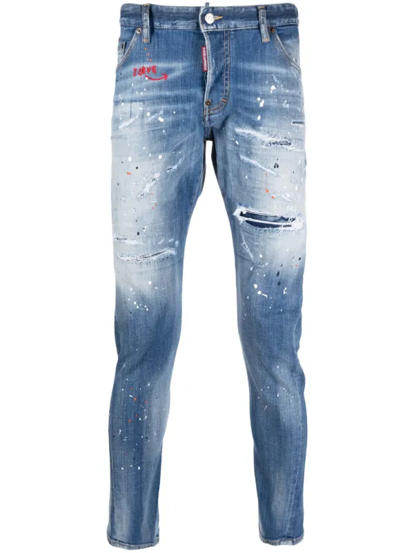 Dsquared2 paint-splatter Distressed 