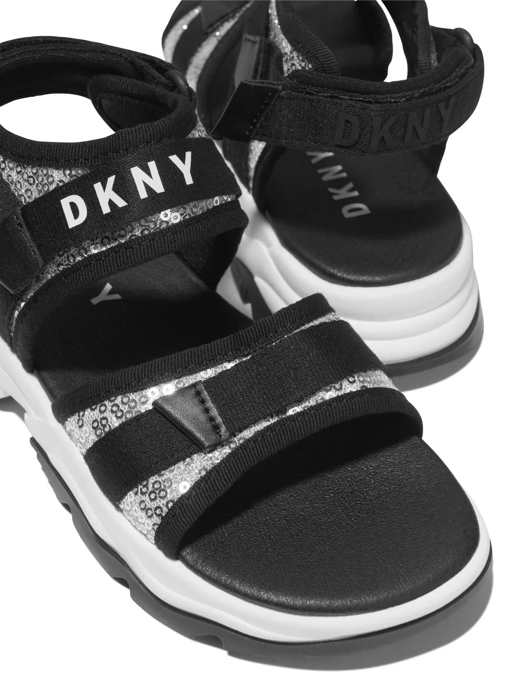 Dkny Girls Teen Black & Silver Sandals