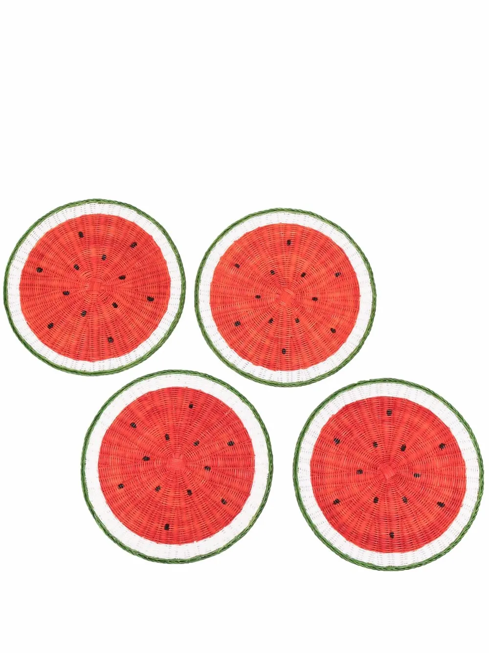 

SERPUI set of 4 straw watermelon table mats - Red