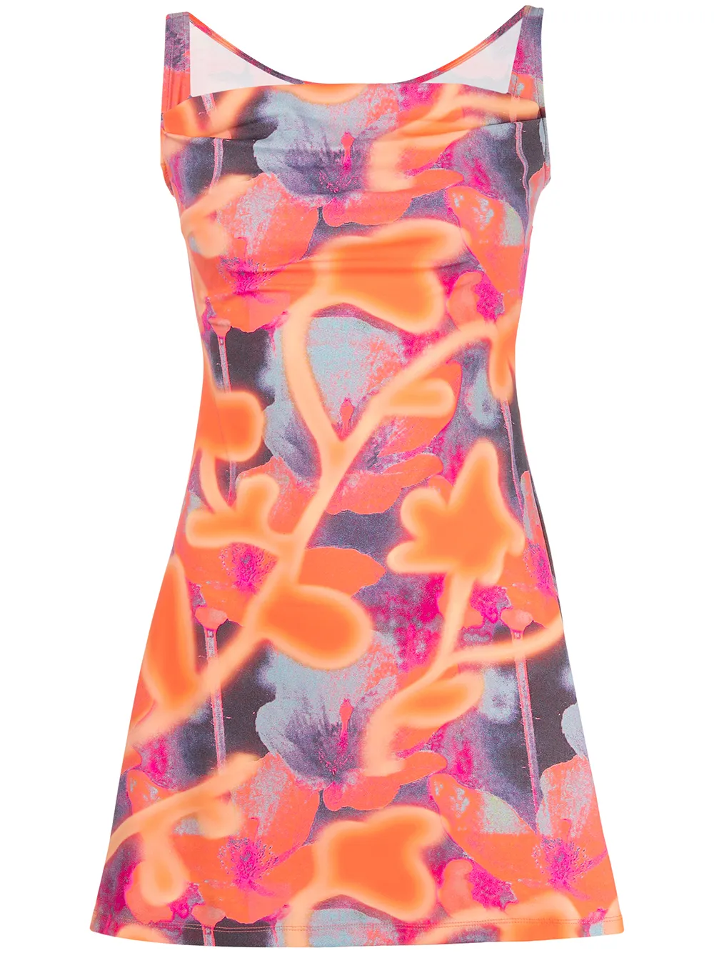 

Miaou Ginger Neon Peach floral print dress - Orange