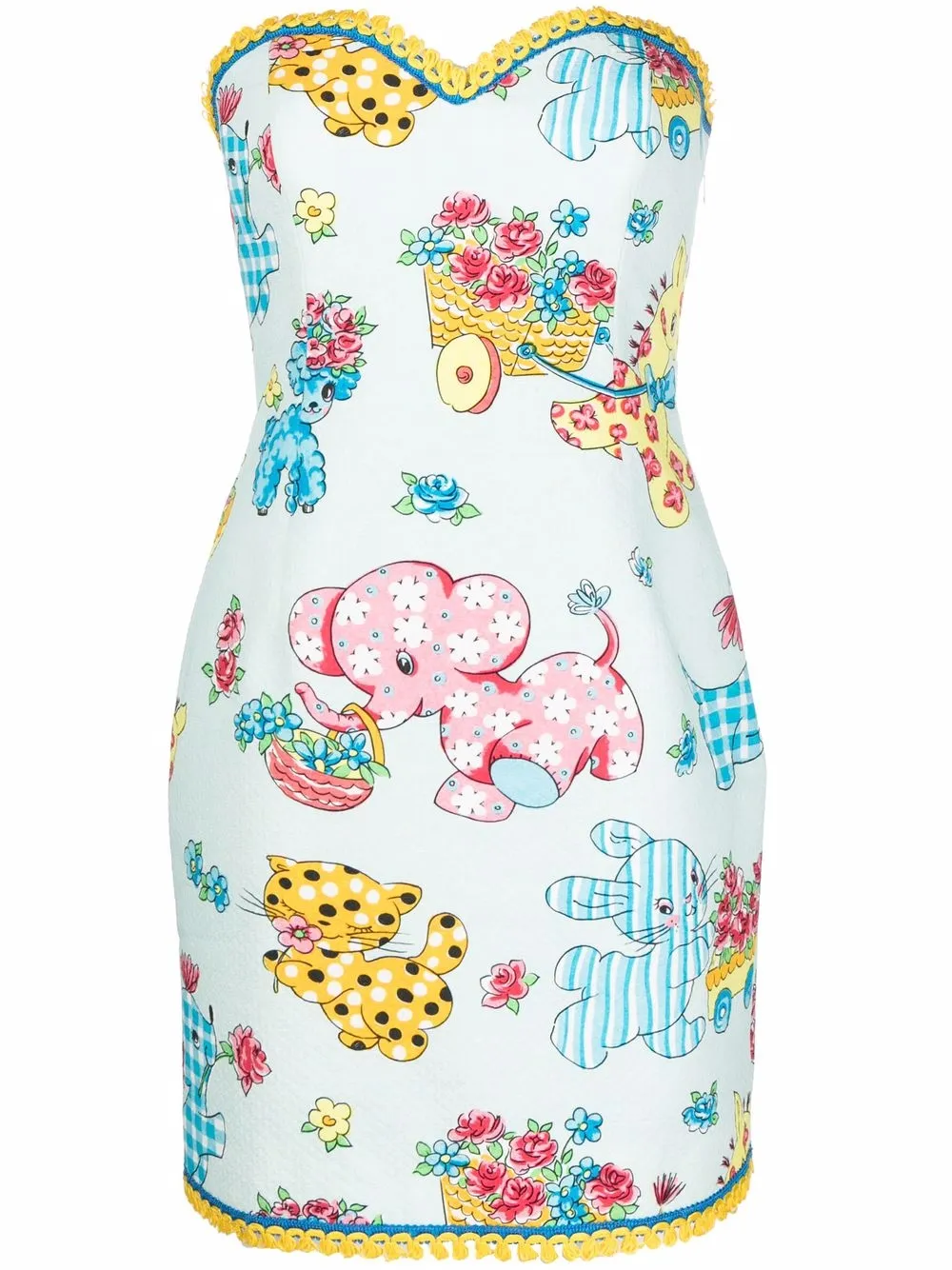 

Moschino animal-print bustier dress - Blue