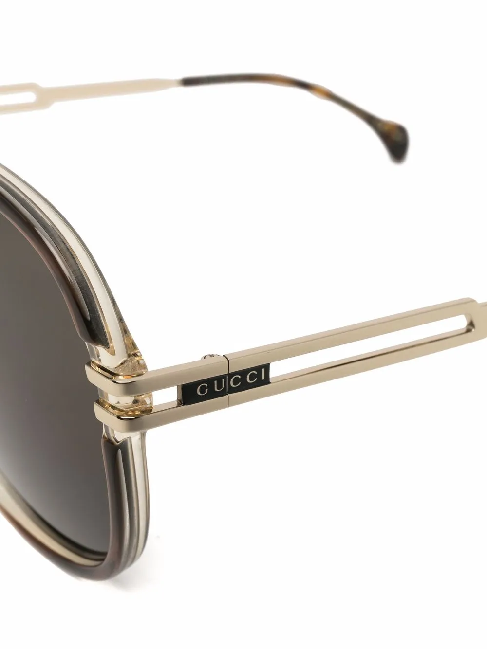 Gucci Eyewear Zonnebril met piloten montuur Beige