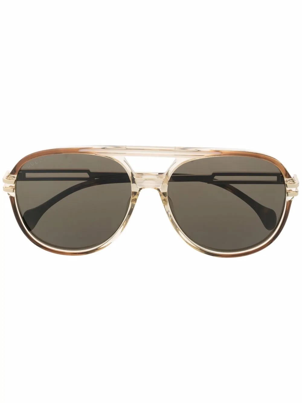Gucci Eyewear Zonnebril met piloten montuur Beige