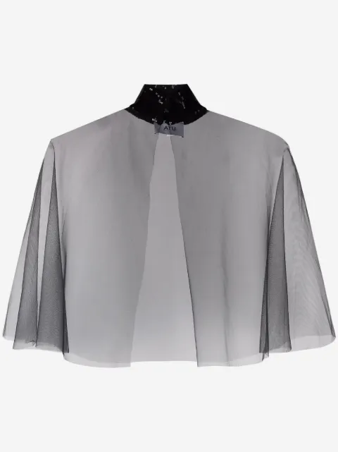 Atu Body Couture top transparente con lentejuelas
