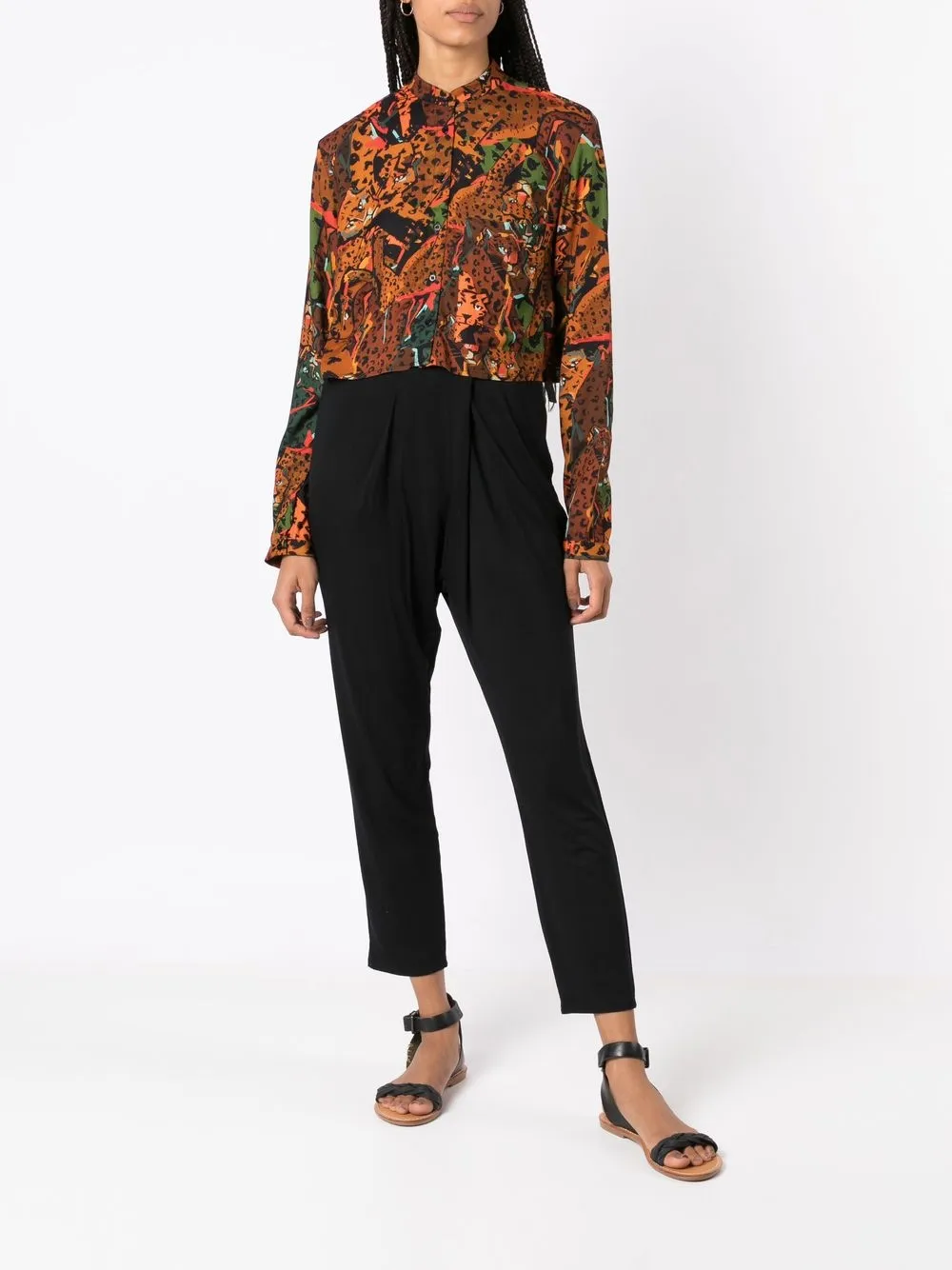 Osklen Blouse met dierenprint - Bruin