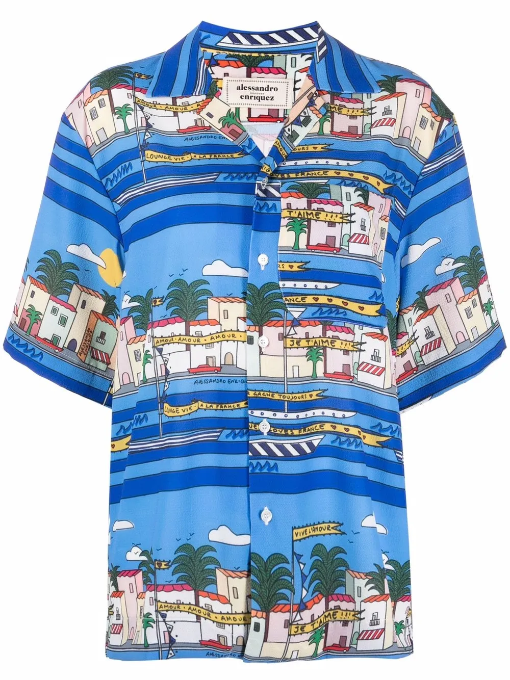 

alessandro enriquez playera con estampado gráfico - Azul