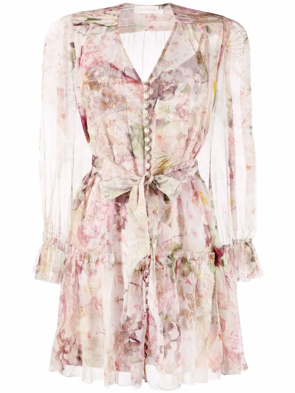 

ZIMMERMANN vestido camisero floral - Neutro