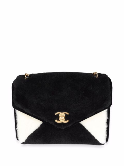 CHANEL CC Turn-lock shearling shoulder bag Women