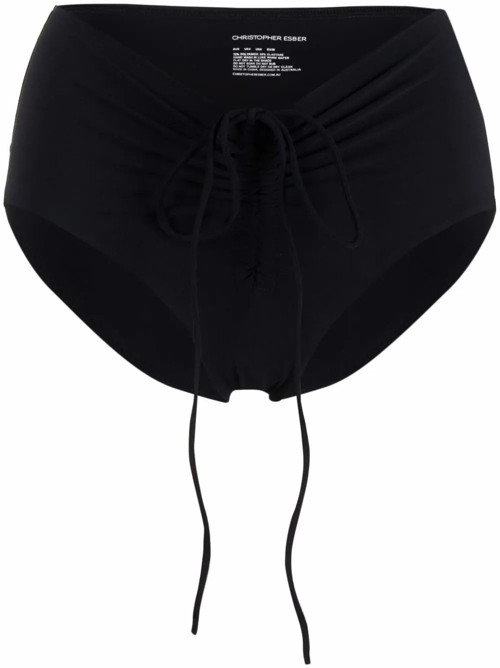 

Christopher Esber ruched-detail bikini bottoms - Black