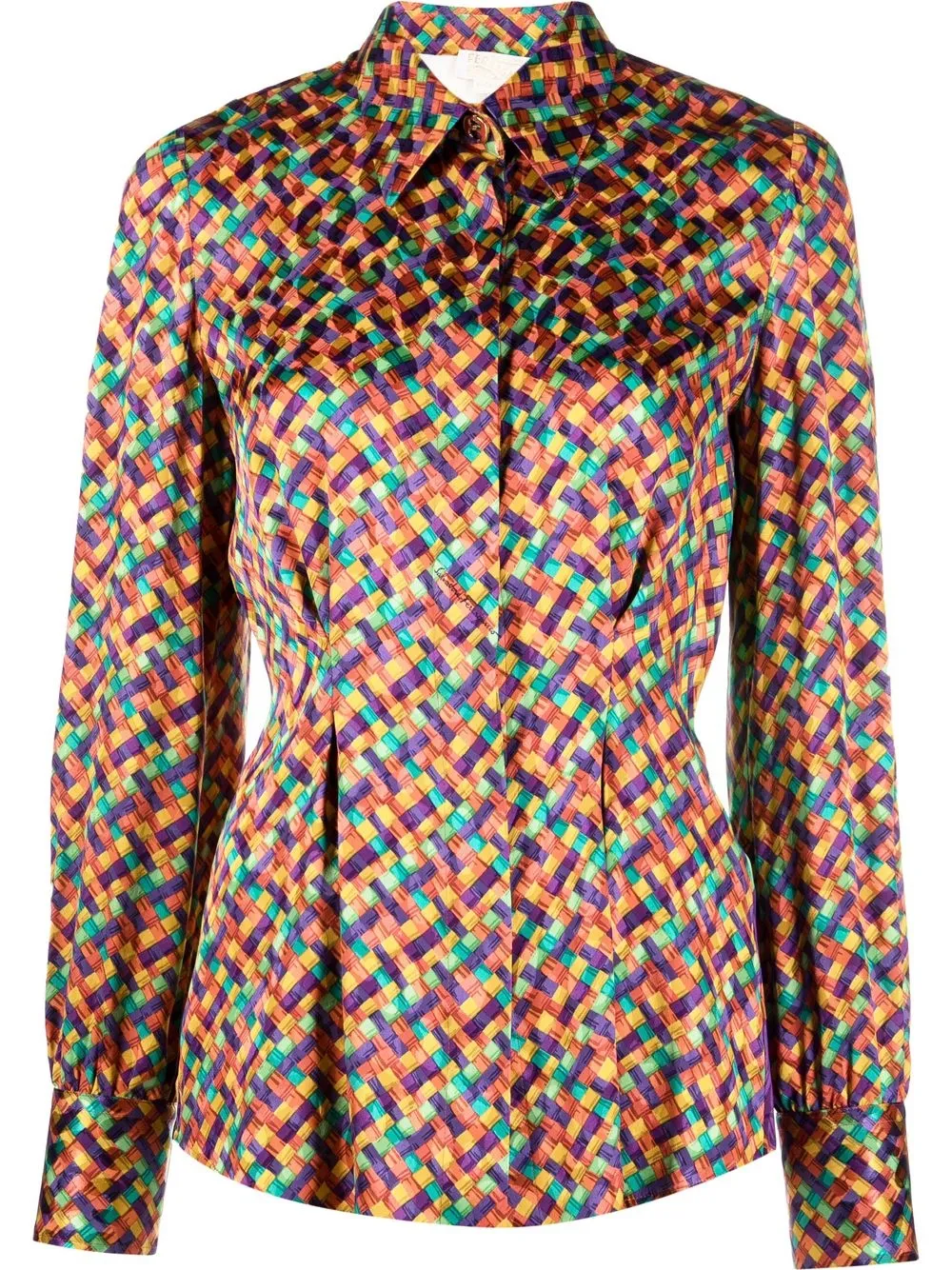 

Ferragamo all-over graphic-print shirt - Orange