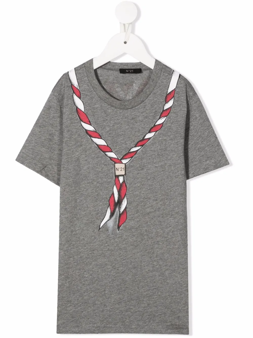 

Nº21 Kids playera con estampado de mascada - Gris