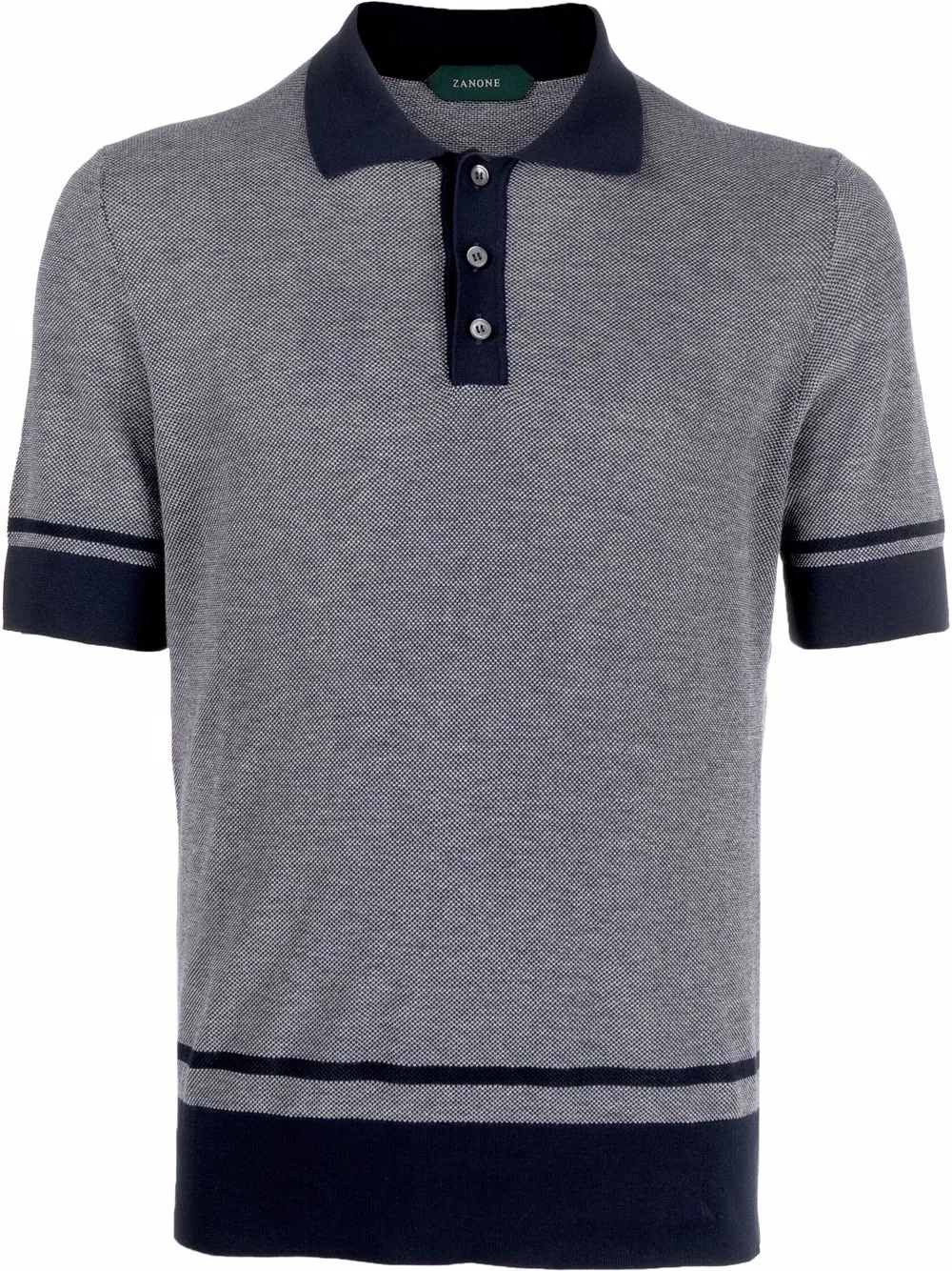 

Zanone playera tipo polo con diseño color block - Azul