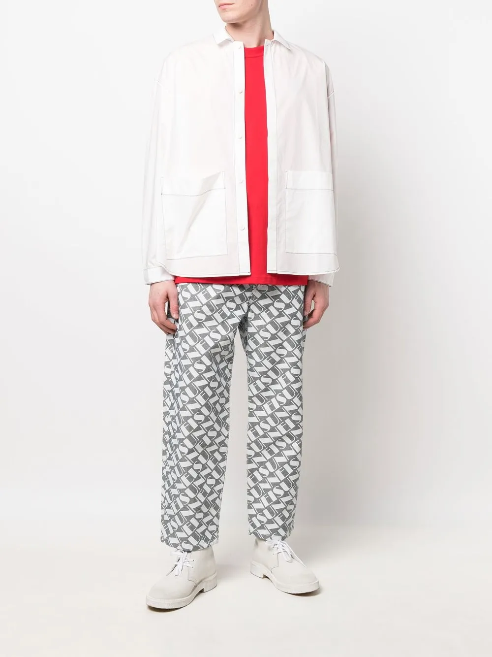 Sunnei Broek met logoprint - Wit