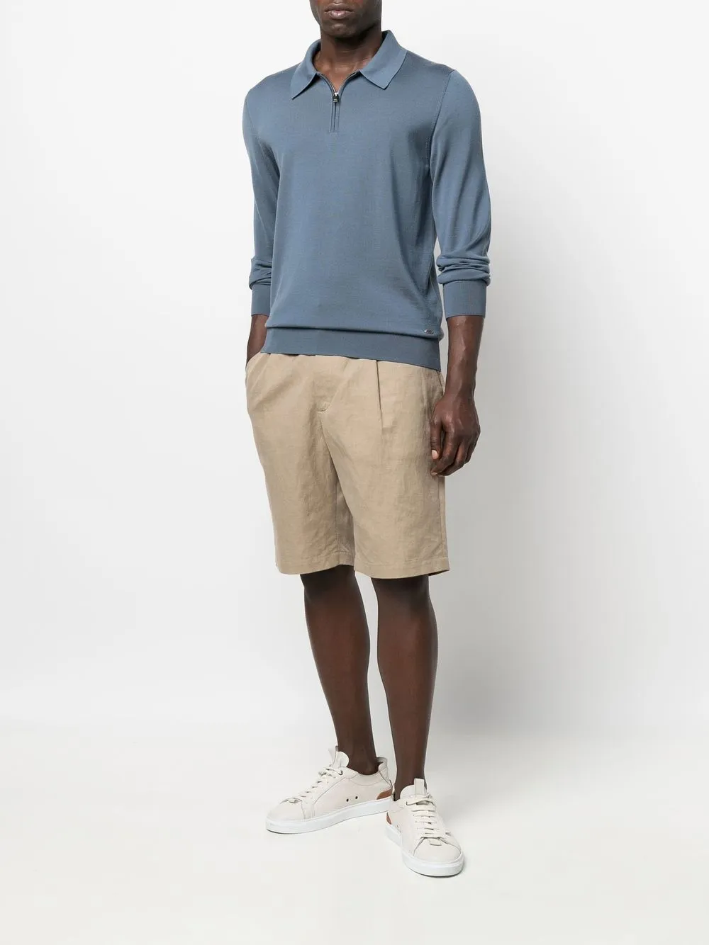 Brioni Trui met polokraag - Blauw
