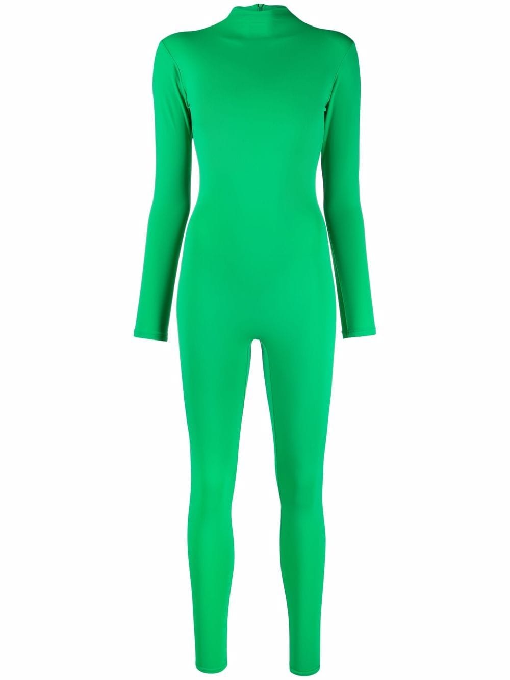 Atu Body Couture Mock-neck Long-sleeved Jumpsuit In Green