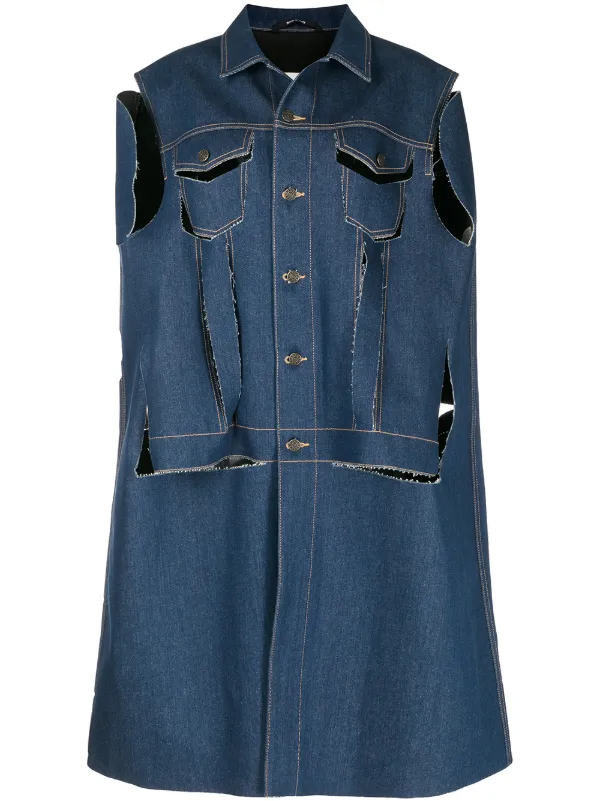 MM6 Maison Margiela Blue Coated Denim Shirt MM6 Maison Margiela