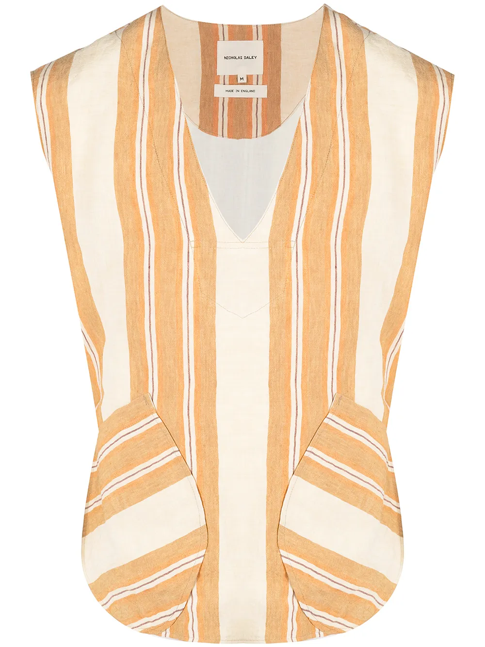 

Nicholas Daley striped pullover waistcoat - Orange
