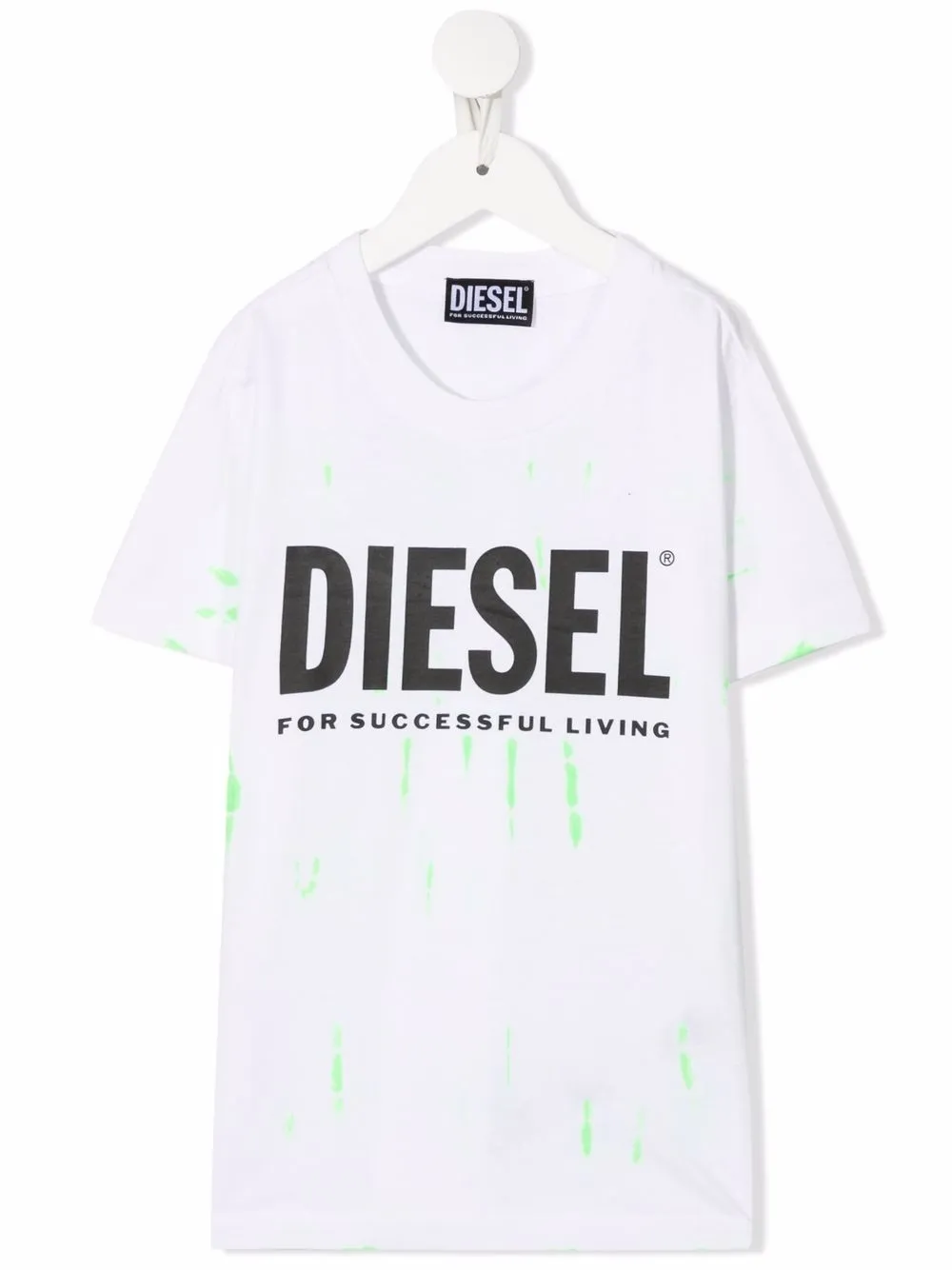 

Diesel Kids playera con estampado tie-dye - Blanco