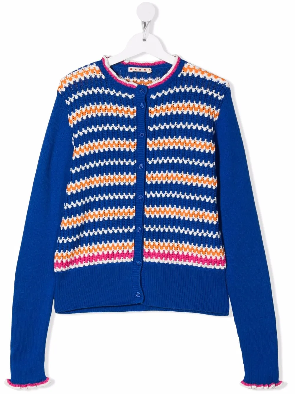 

Marni Kids intarsia-knit cardigan - Blue