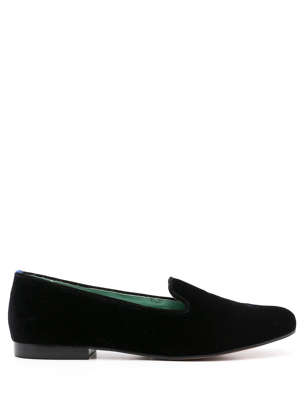 Blue Bird Shoes Slip-on Velvet Loafers In Black