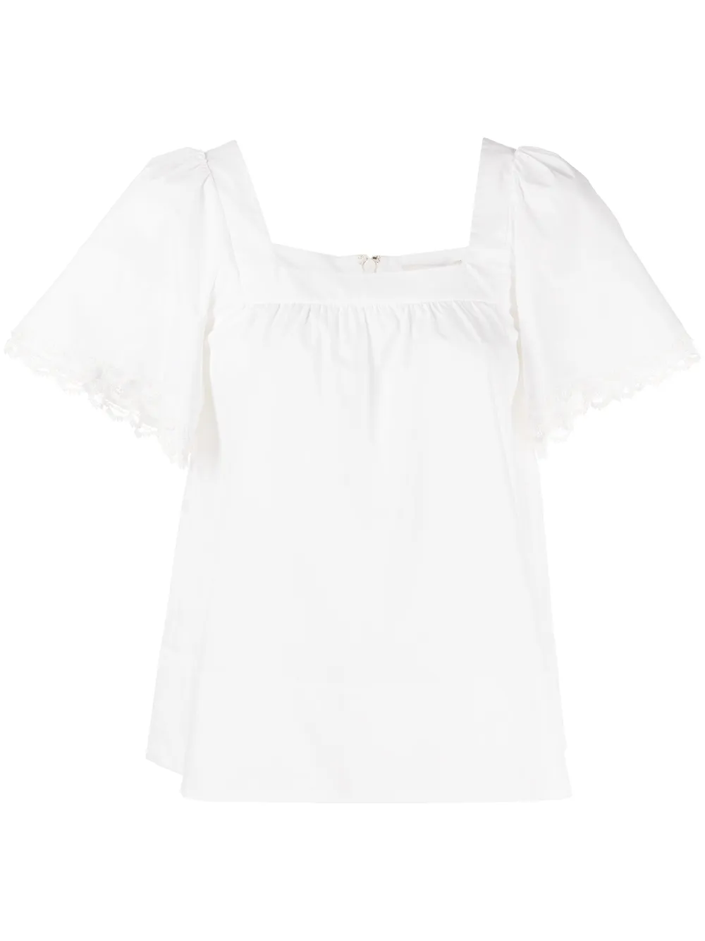 

Jason Wu blusa con cuello cuadrado - Blanco