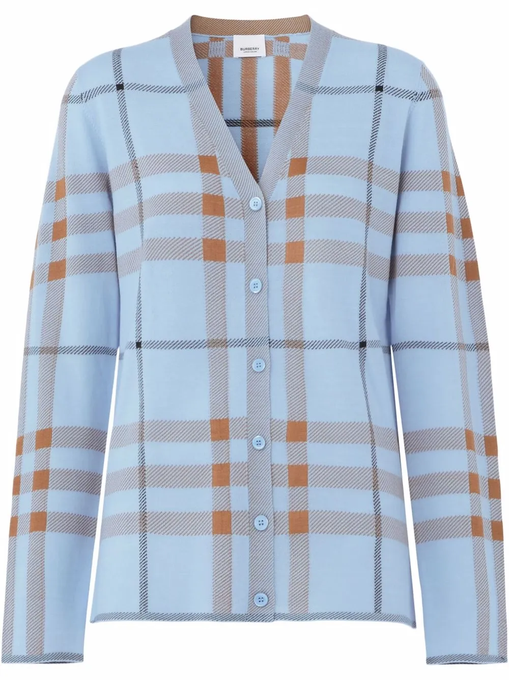 

Burberry check intarsia cardigan - Blue
