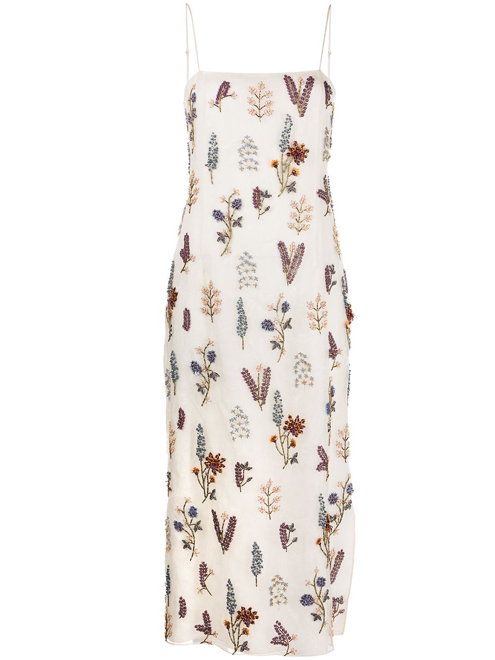 ADAM LIPPES FLORAL-EMBROIDERED SLIP DRESS