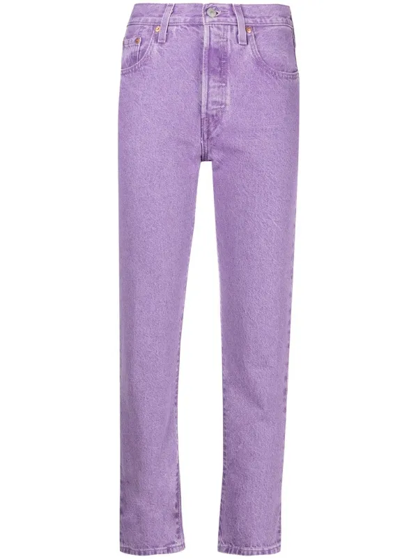 501 Cropped cherry-patch Jeans - Farfetch