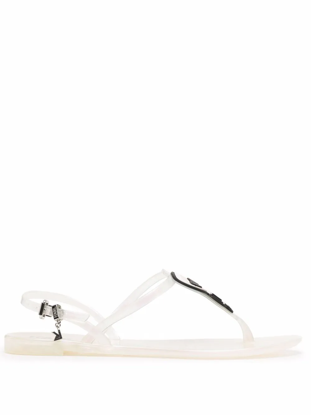 

Karl Lagerfeld sandalias con dije del logo - Blanco