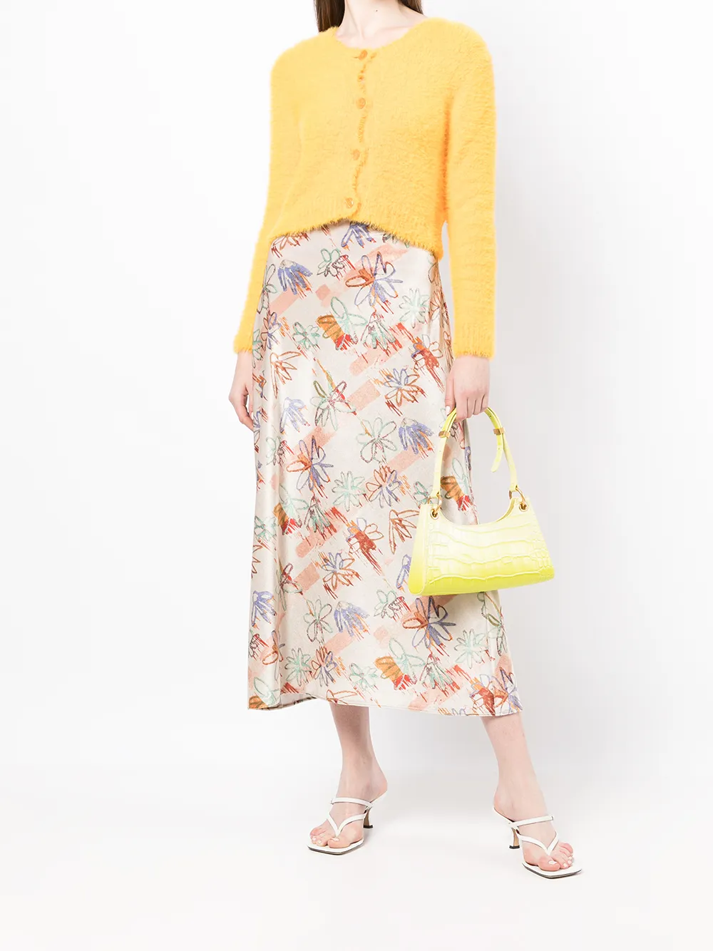 APEDE MOD FROGGY CROCODILE-EMBOSSED SHOULDER BAG