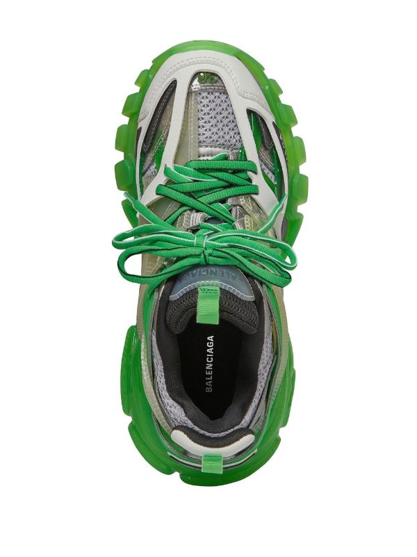 Ladies Green Mesh Trainer with Contrasting Sole