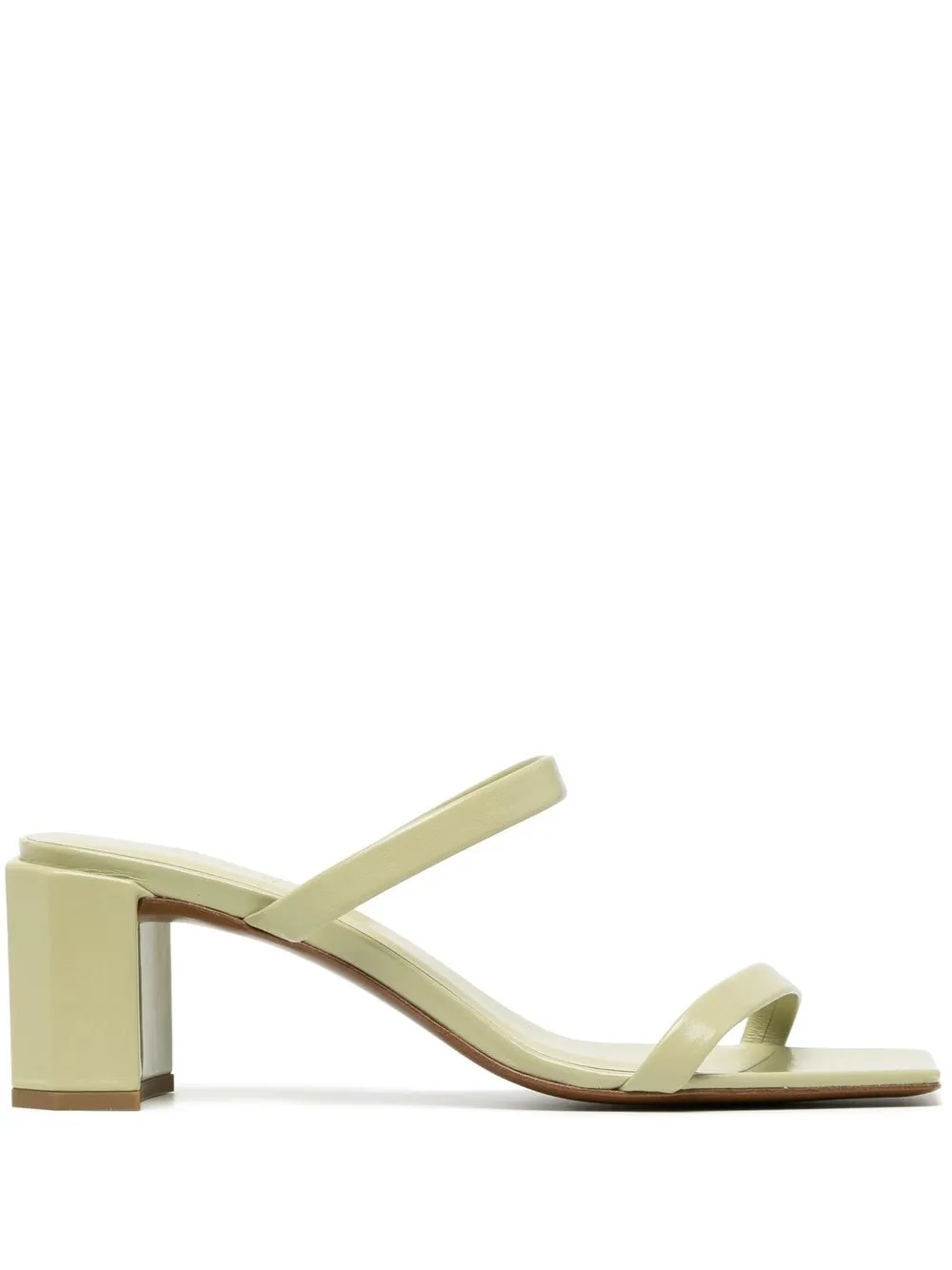 

BY FAR Jen square-toe leather sandals - Green