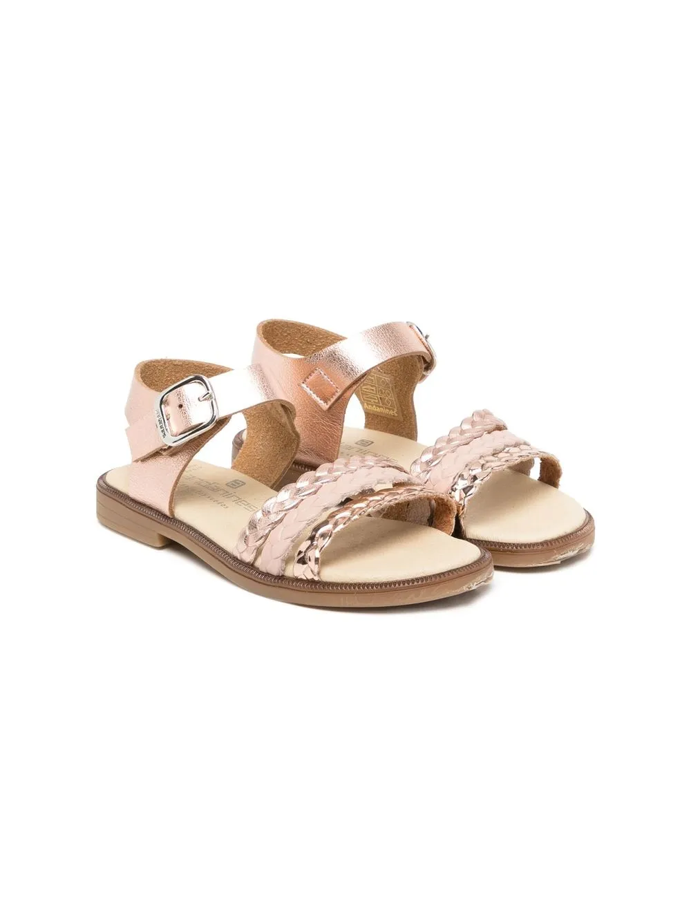 Andanines Kids' Laura Braided-strap Sandals In Pinks
