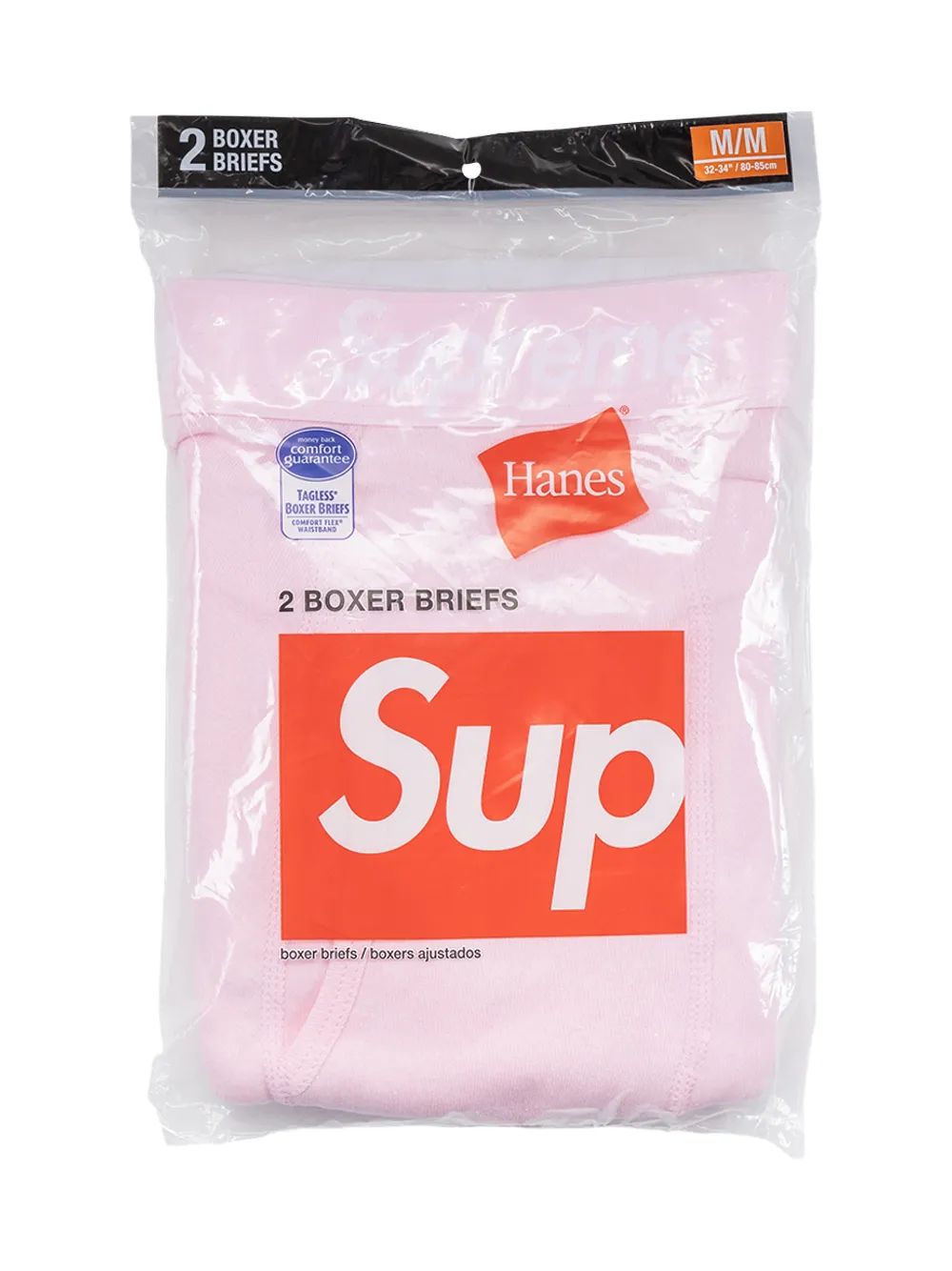 Supreme x Hanes twee katoenen boxershorts met logo-print Roze