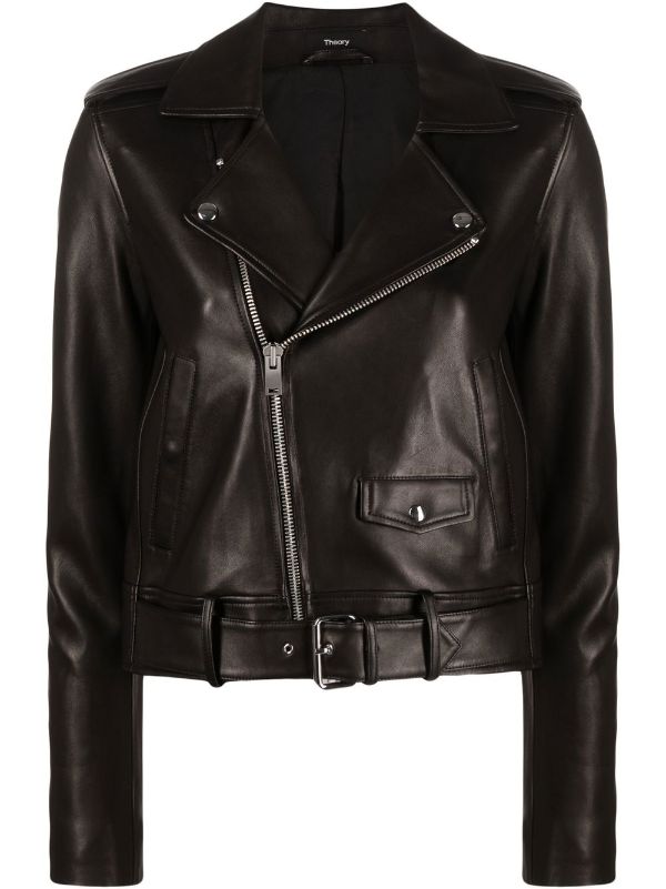 theory cropped leather jacket