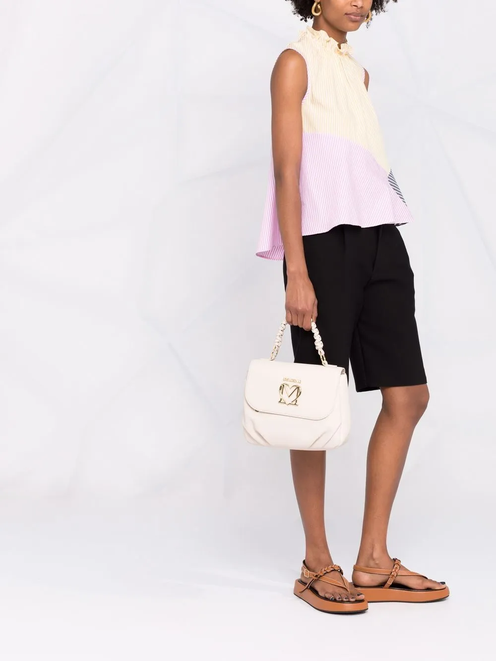 Love Moschino Heart shopper met logoplakkaat Beige