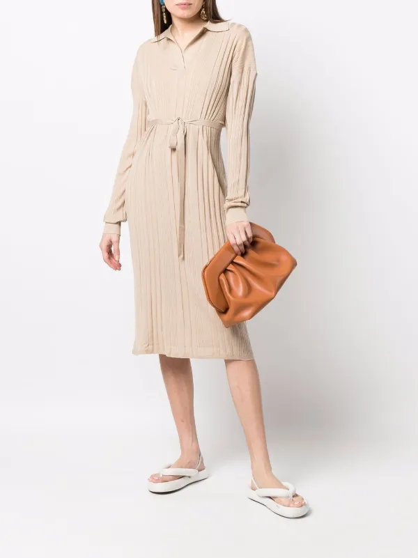 JOSEPH ribbed knit tie waist Dress Farfetch