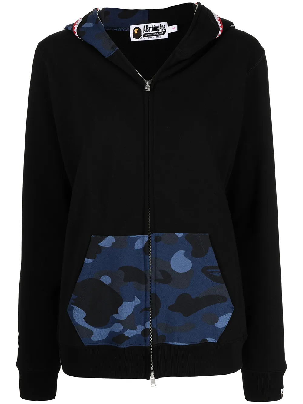 

A BATHING APE® zip-up shark camouflage hoodie - Black