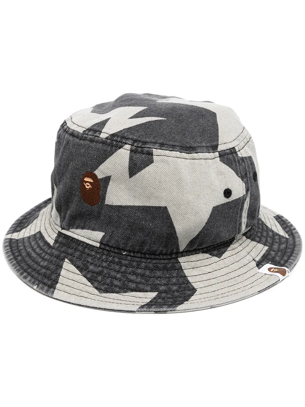 

A BATHING APE® gorro de pescador con logo bordado - Gris