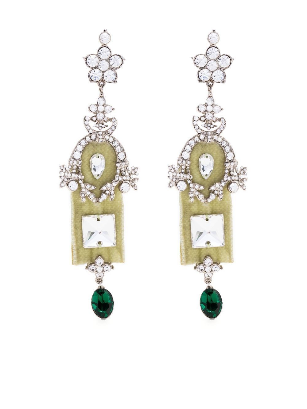 1990s pre-owned crystal-embellished dangle earrings