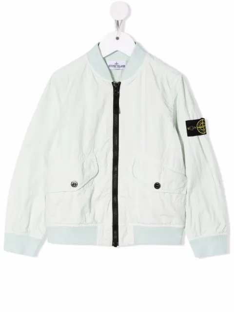 Stone Island Junior جاكيت بومبر بسحاب وشارة شعار الماركة