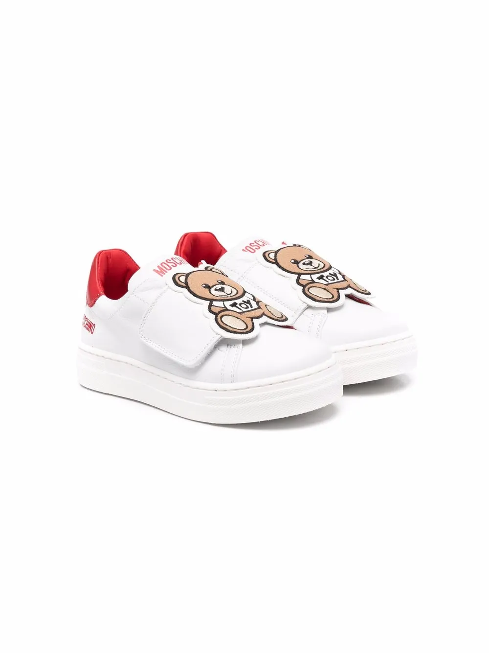 

Moschino Kids tenis con motivo Toy Bear - Blanco